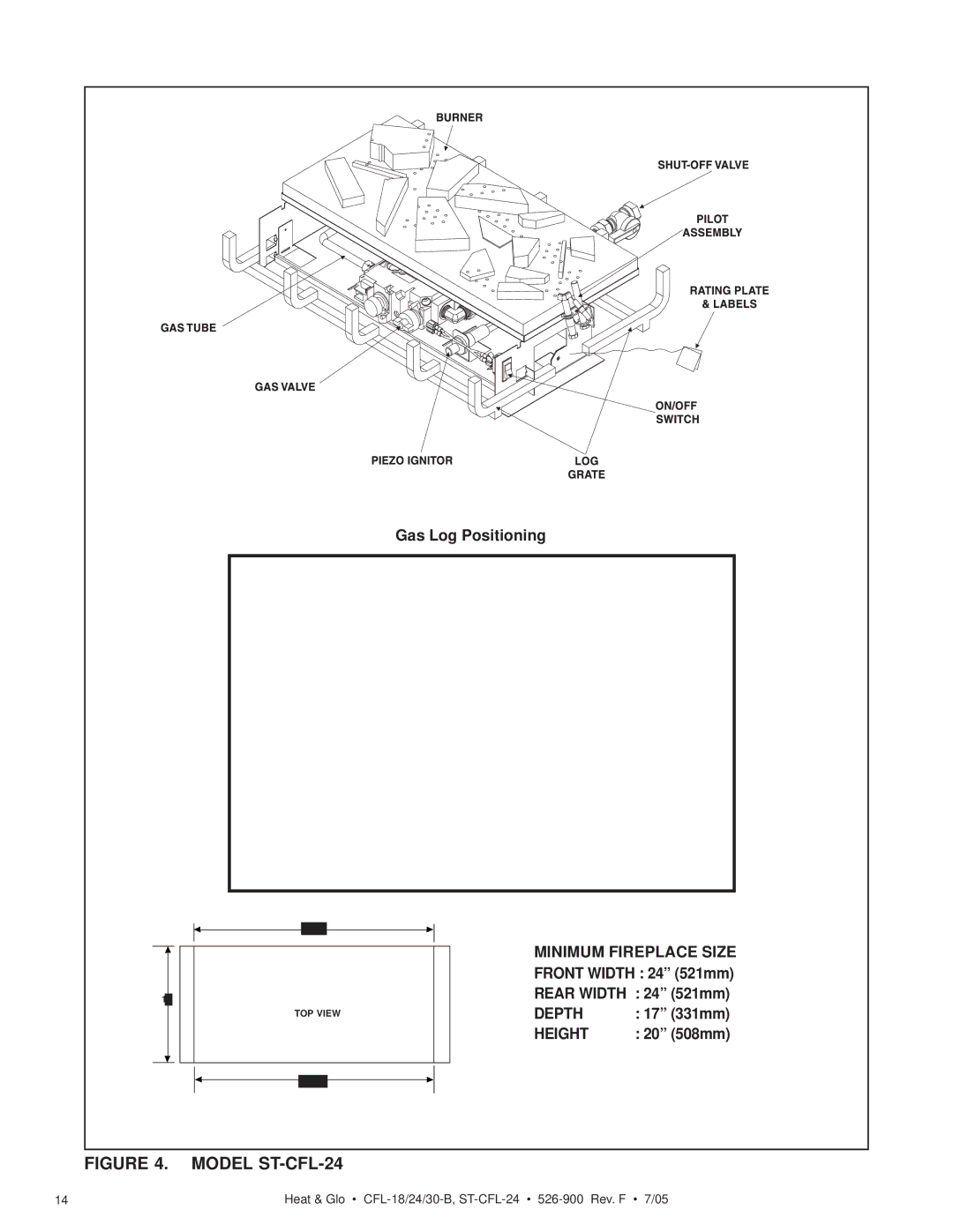 Heat & Glo LifeStyle CFL-18LP-B, CFL-30LP-B, CFL-24LP-B, ST-CFL-24LP manual Model ST-CFL-24 