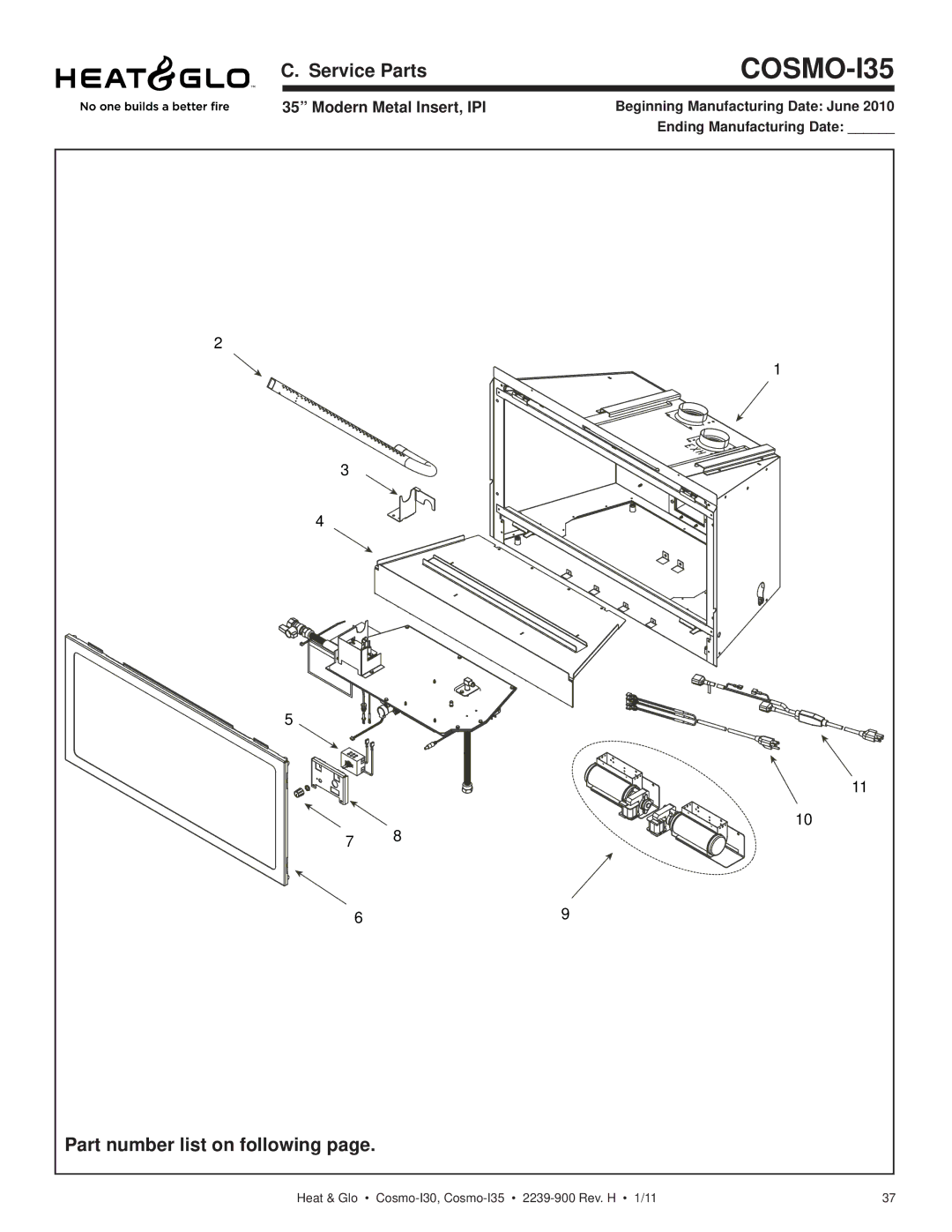 Heat & Glo LifeStyle COSMO-I30 owner manual COSMO-I35 