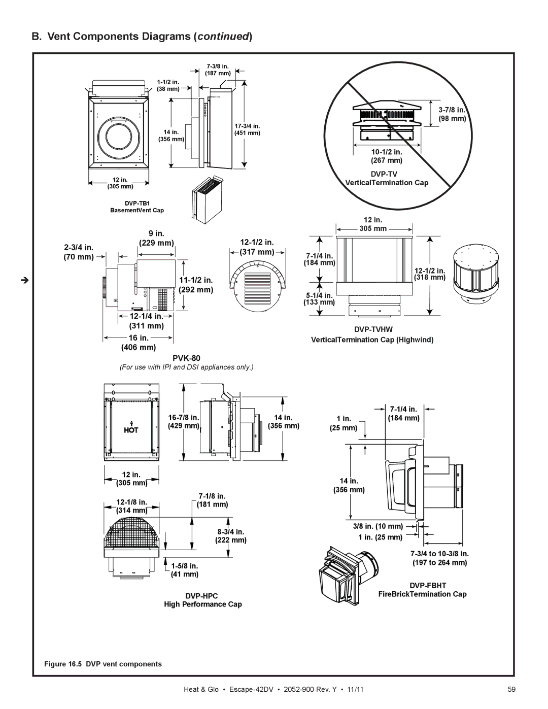 Heat & Glo LifeStyle Escape-42DVLP owner manual 12-1/2 