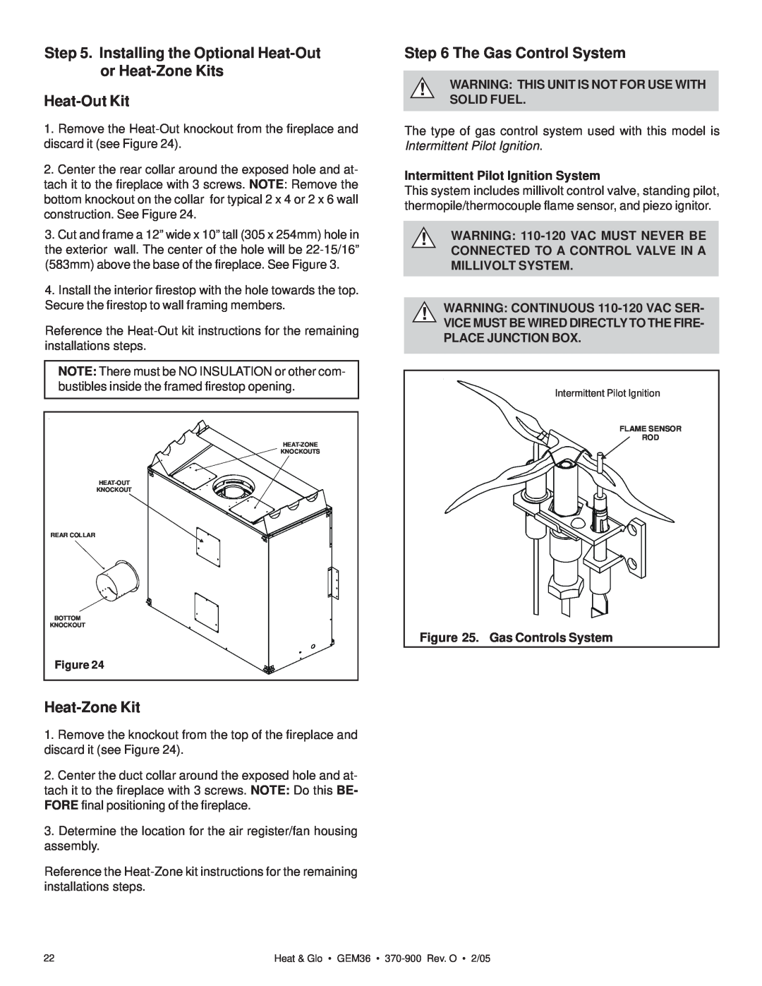 Heat & Glo LifeStyle GEM36 manual Heat-OutKit, Heat-ZoneKit, The Gas Control System, Intermittent Pilot Ignition System 