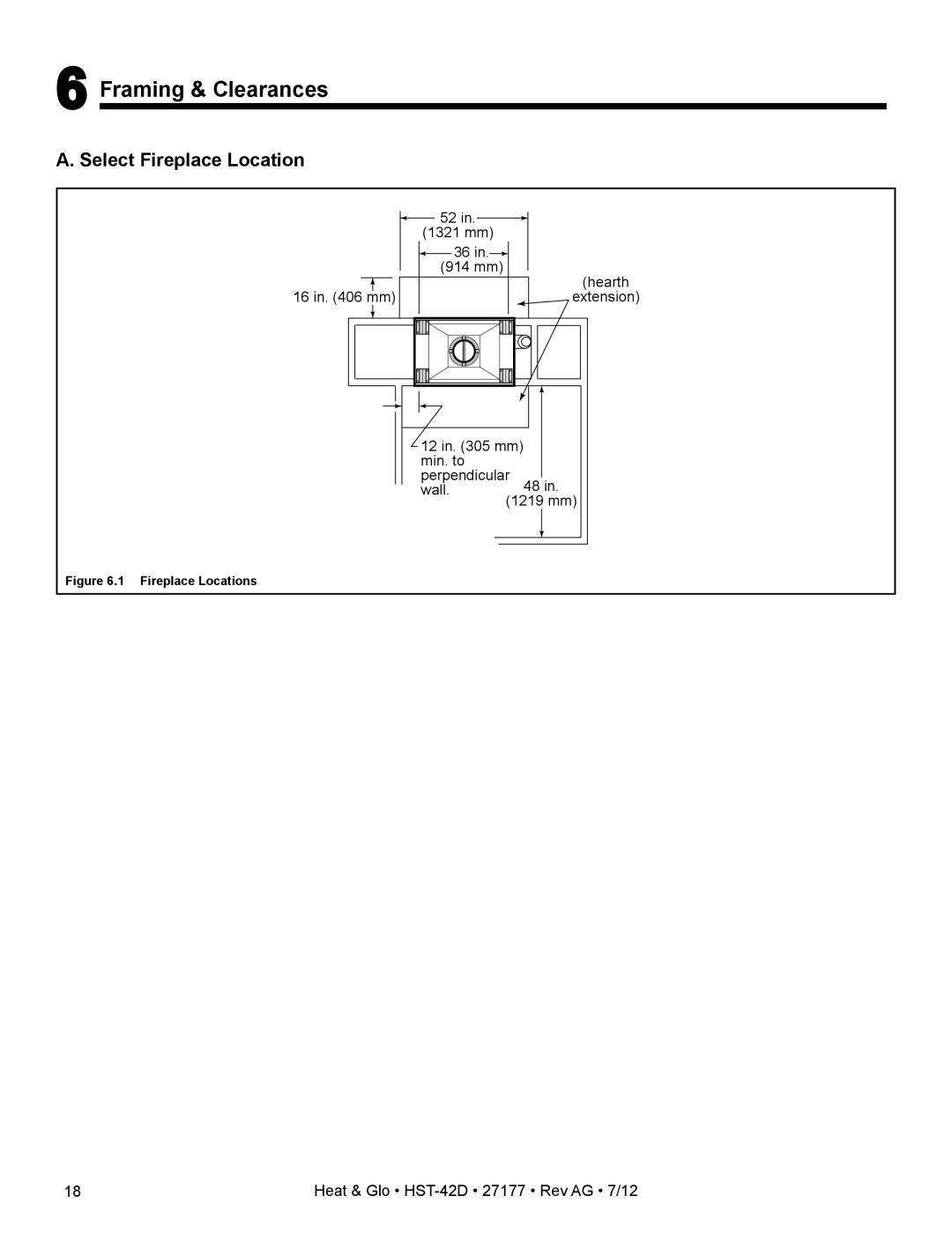 Heat & Glo LifeStyle HST-42D owner manual Framing & Clearances, Select Fireplace Location 