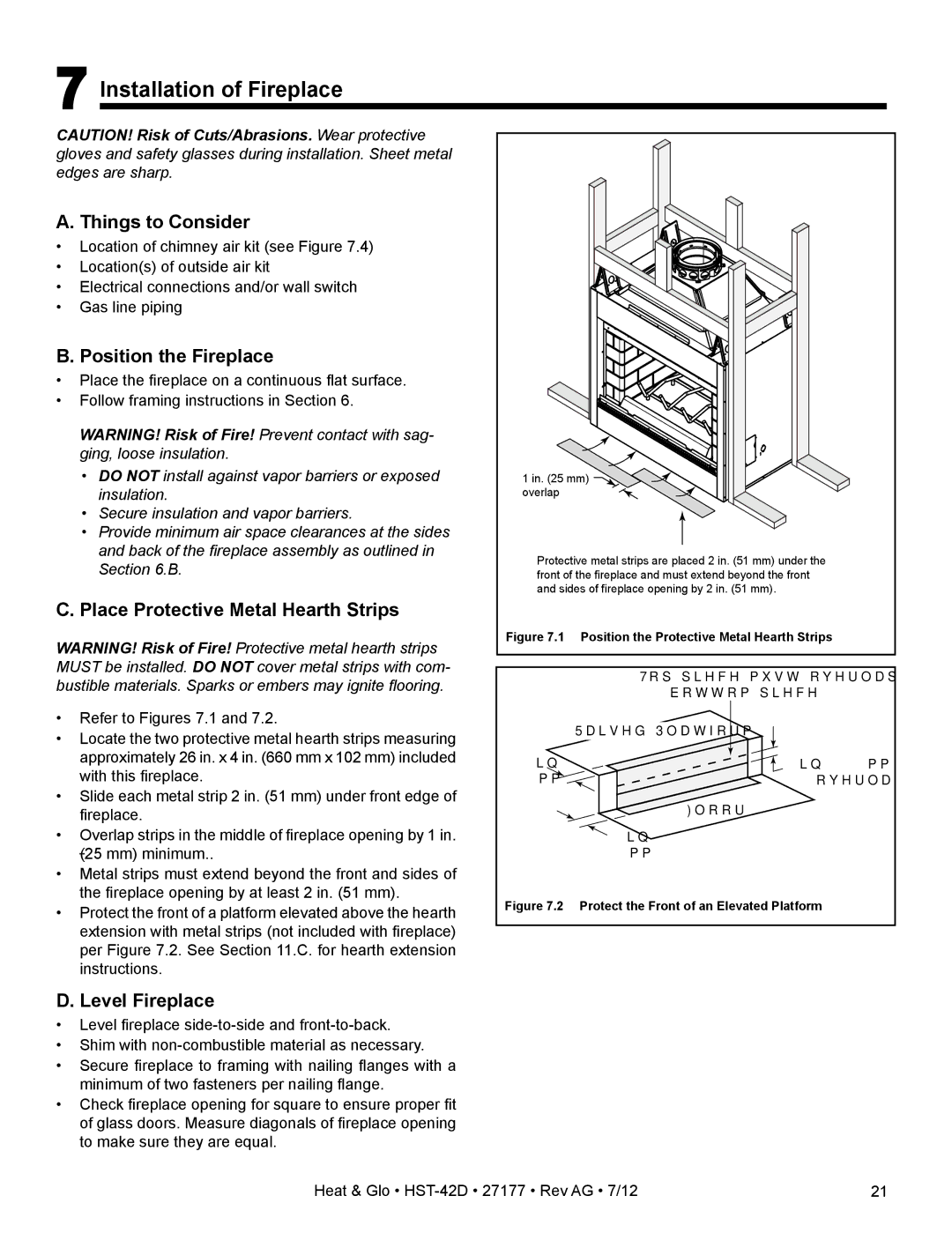 Heat & Glo LifeStyle HST-42D Installation of Fireplace, Things to Consider, Position the Fireplace, Level Fireplace 