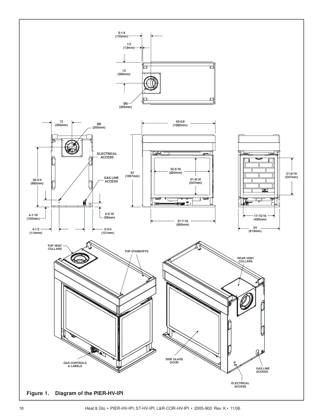 Heat & Glo LifeStyle LCOR-HV-IPI, ST-HV-IPI, RCOR-HV-IPI owner manual Diagram of the PIER-HV-IPI 