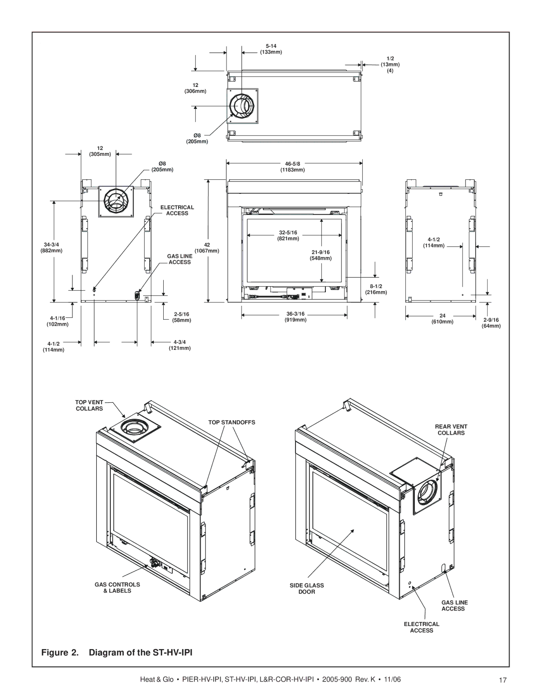 Heat & Glo LifeStyle LCOR-HV-IPI, RCOR-HV-IPI, PIER-HV-IPI owner manual Diagram of the ST-HV-IPI 