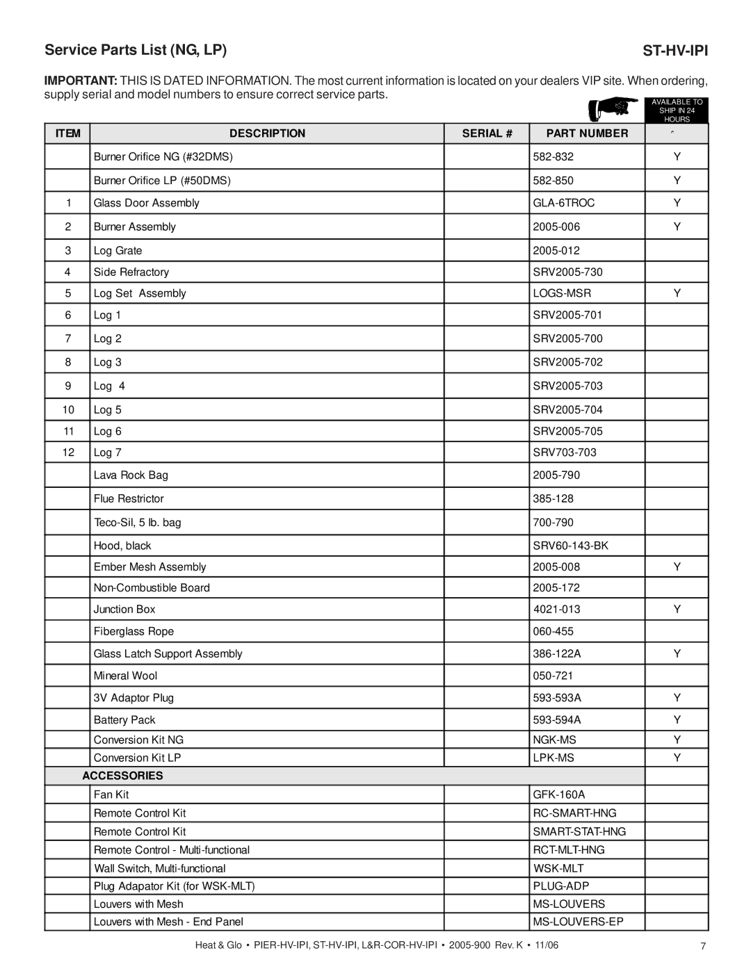 Heat & Glo LifeStyle PIER-HV-IPI, LCOR-HV-IPI, ST-HV-IPI, RCOR-HV-IPI owner manual St-Hv-Ipi 