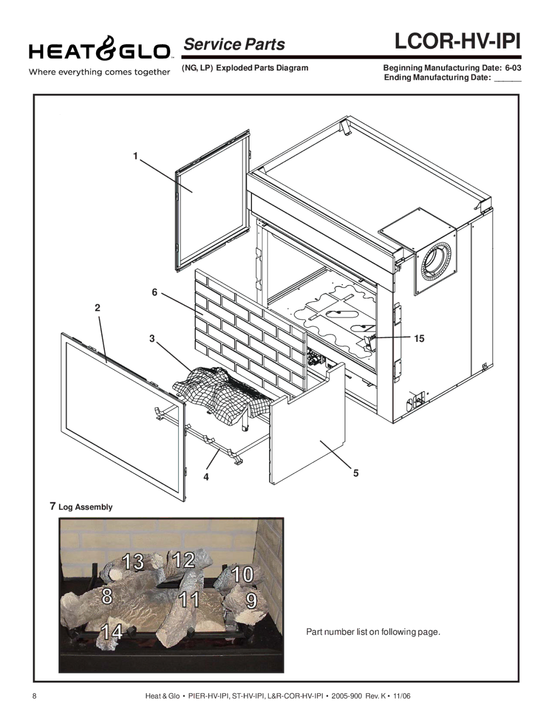 Heat & Glo LifeStyle LCOR-HV-IPI, ST-HV-IPI, RCOR-HV-IPI, PIER-HV-IPI owner manual Lcor-Hv-Ipi 