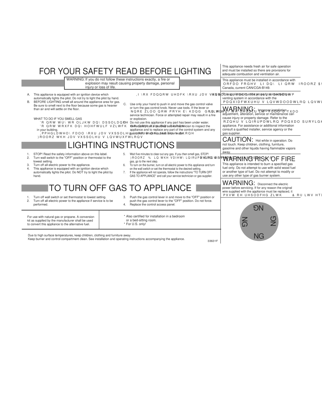 Heat & Glo LifeStyle LUX60 For Your Safety Read Before Lighting, IntelliFire Ignition System IPI Lighting Instructions 