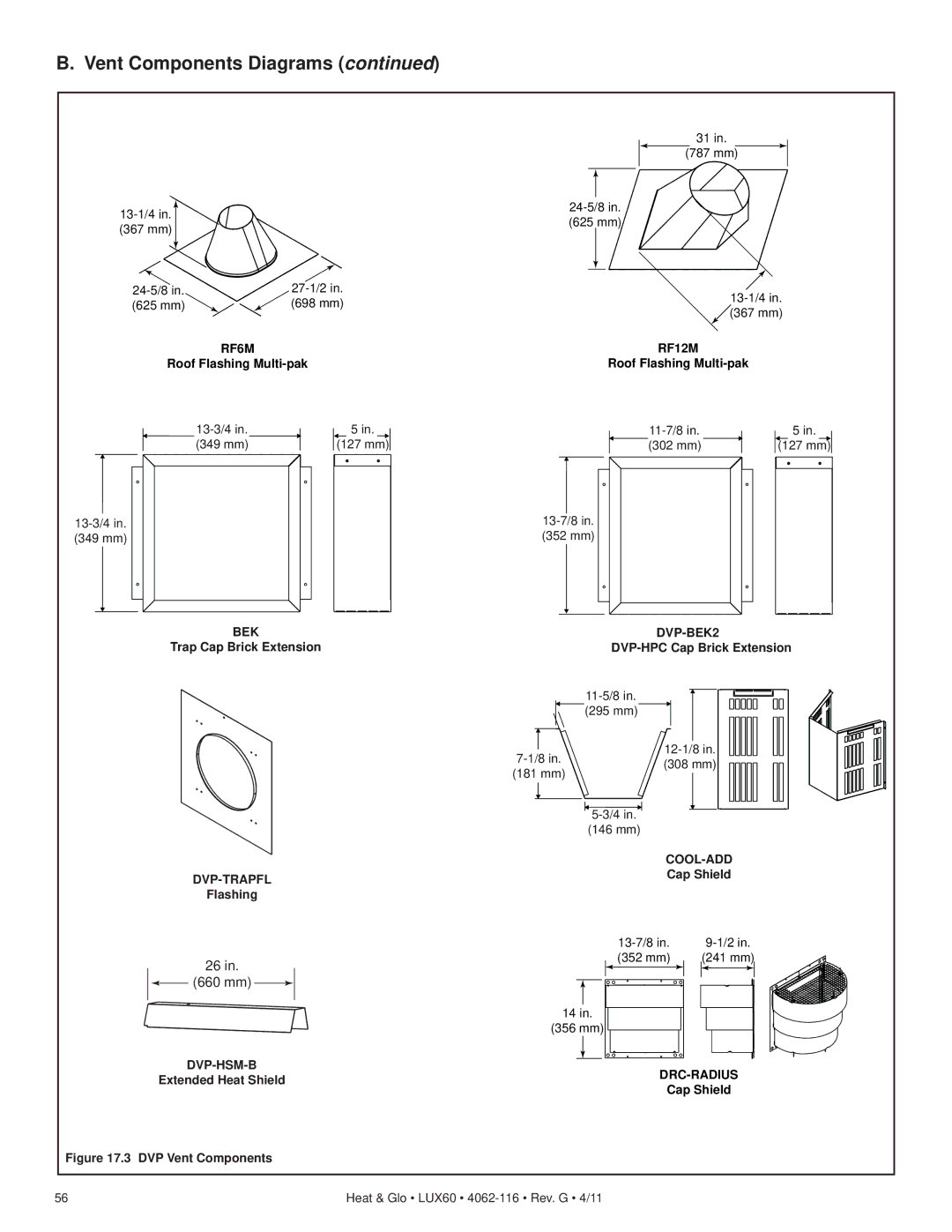 Heat & Glo LifeStyle LUX60 owner manual Dvp-Trapfl 