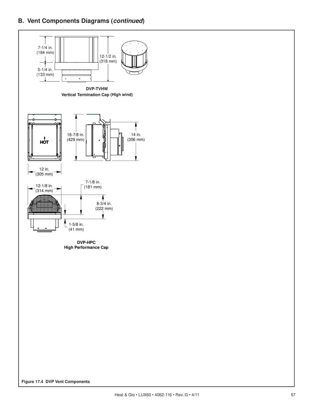 Heat & Glo LifeStyle LUX60 owner manual Dvp-Tvhw 