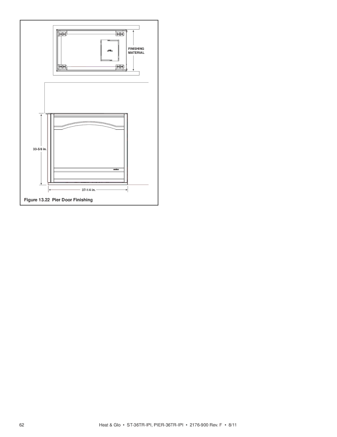 Heat & Glo LifeStyle ST-36TRLP-IPI, PIER-36TRLP-IPI, PIER-36TR-IPI, ST-36TR-IPI owner manual Pier Door Finishing 