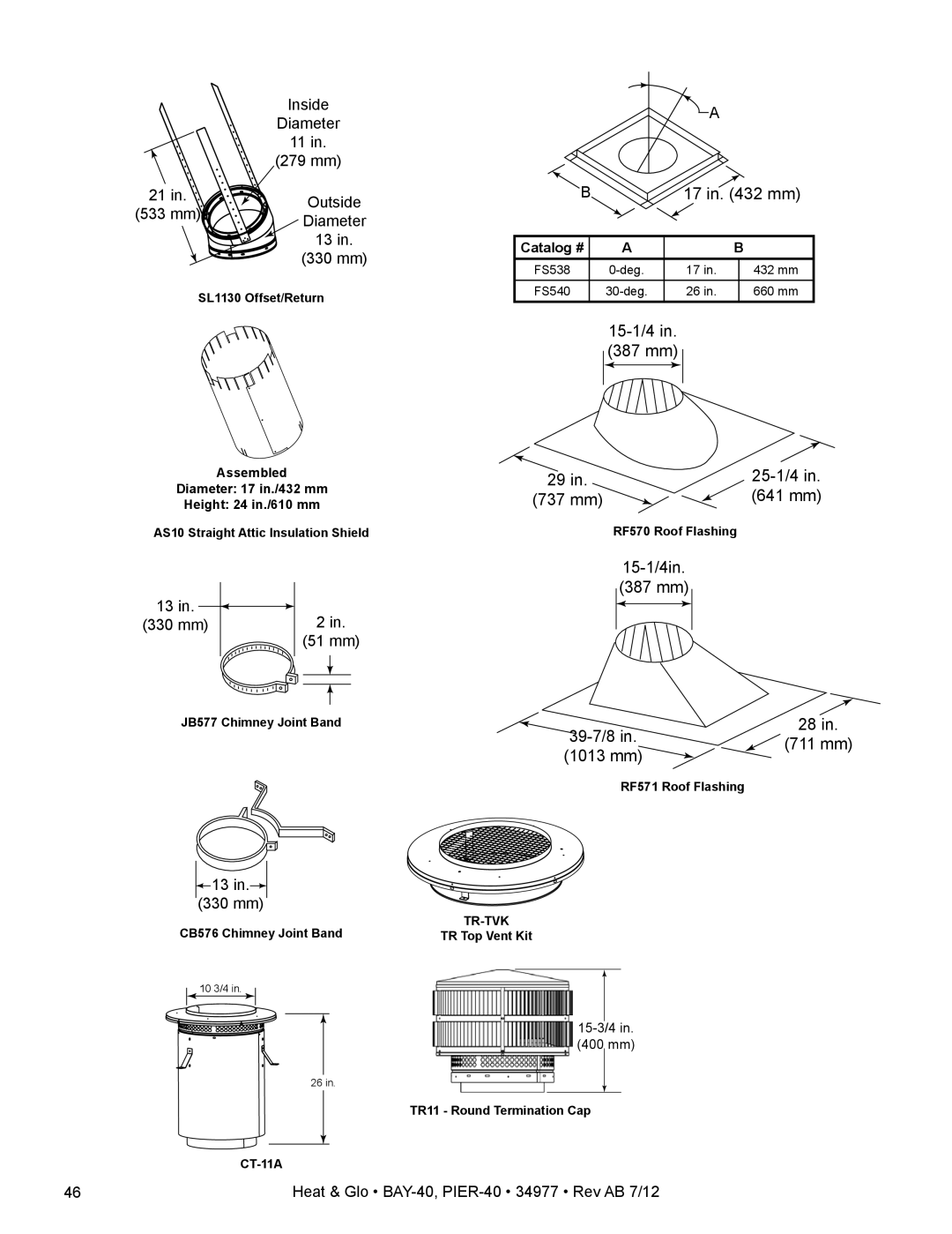 Heat & Glo LifeStyle PIER-40 owner manual 15-1/4 387 mm 