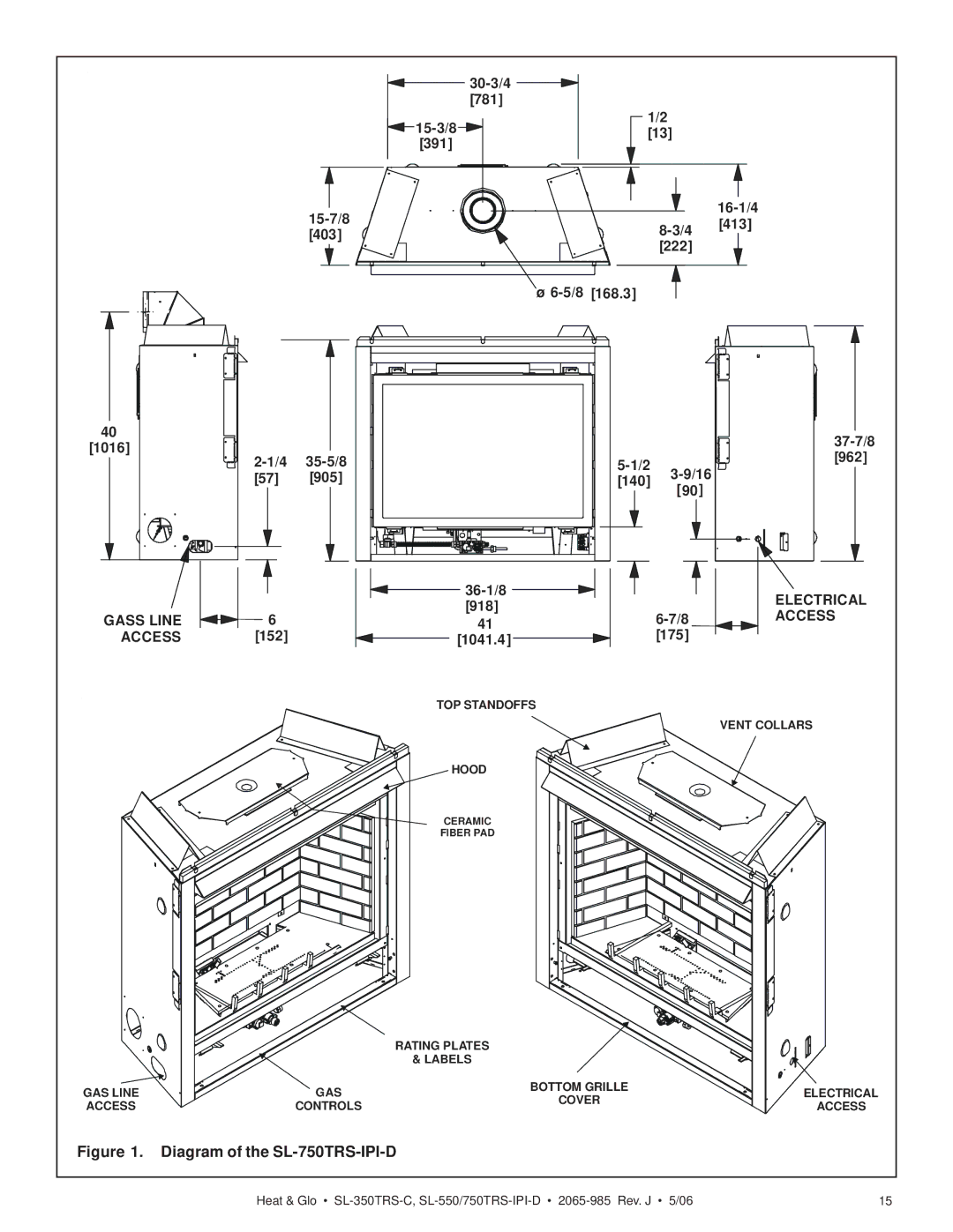 Heat & Glo LifeStyle owner manual Diagram of the SL-750TRS-IPI-D 