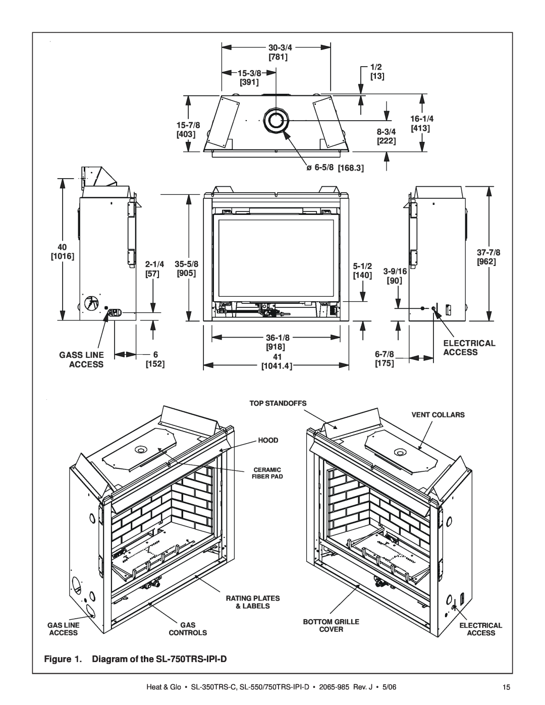 Heat & Glo LifeStyle owner manual Diagram of the SL-750TRS-IPI-D 