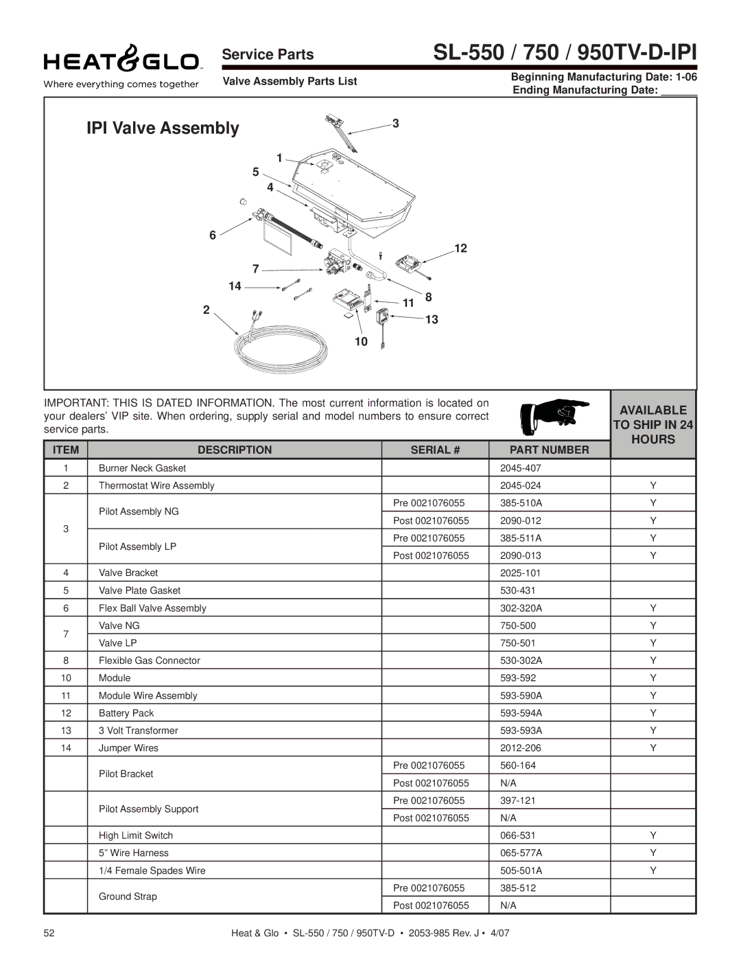 Heat & Glo LifeStyle SL-550TV-D, SL-950TV-IPI-D, SL-950TV-D, SL-750TV-IPI-D, SL-550TV-IPI-D SL-550 / 750 / 950TV-D-IPI 