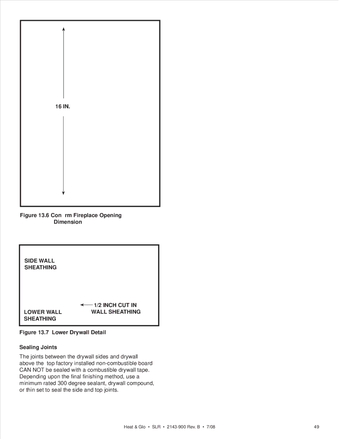 Heat & Glo LifeStyle SLR (COSMO) owner manual Conﬁrm Fireplace Opening Dimension 