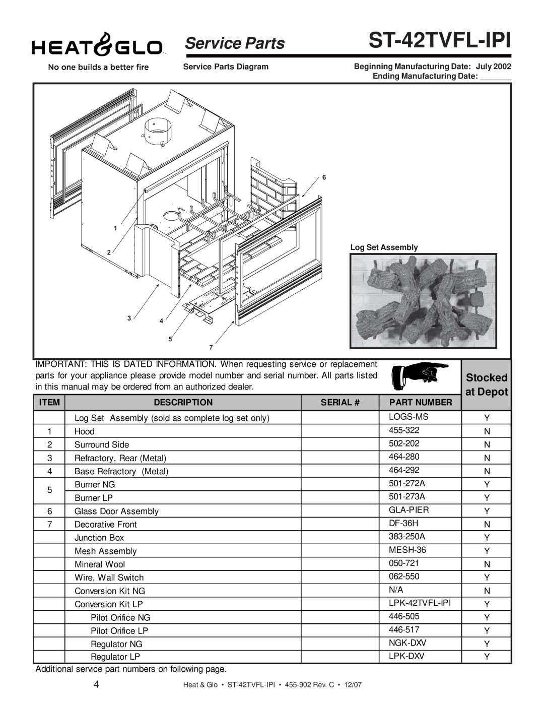 Heat & Glo LifeStyle ST-42TVFL-IPI owner manual 