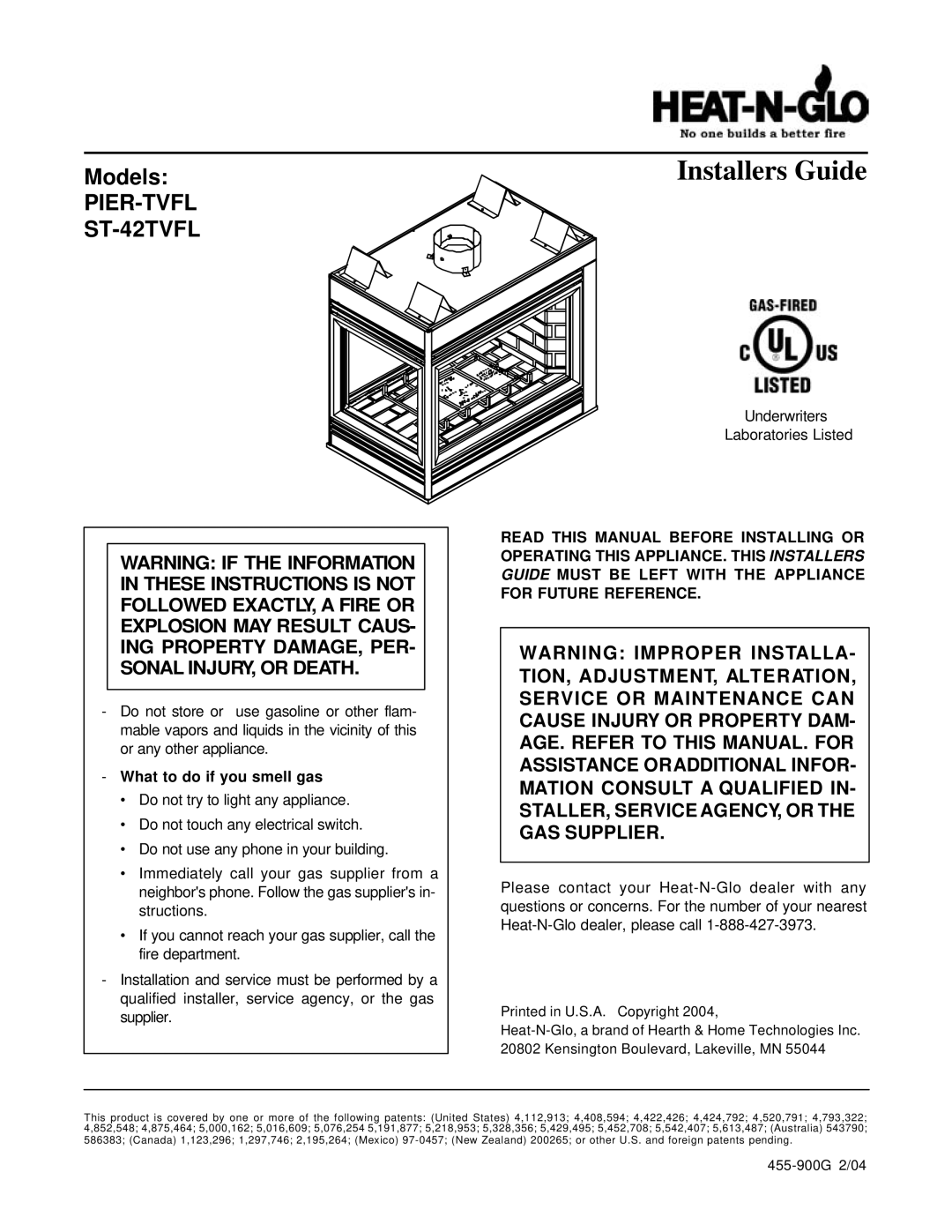 Heat & Glo LifeStyle st-42tvfl manual Installers Guide 