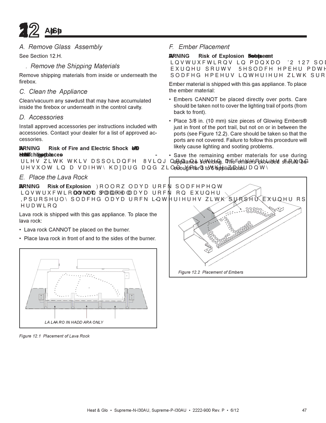 Heat & Glo LifeStyle SUPREME-N-I30AU, SUPREME-P-I30AU owner manual Appliance Setup 