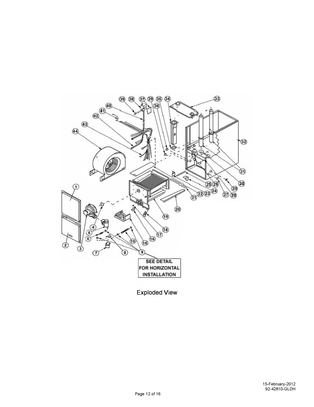 Heat Controller manual Exploded View, February-2012 92-42810-GLDH 