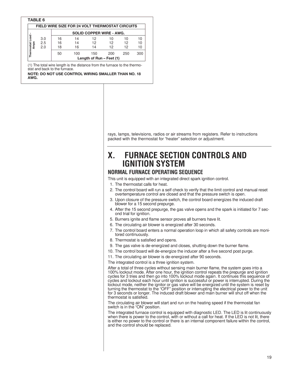 Heat Controller A-13 installation instructions Furnace Section Controls Ignition System, Normal Furnace Operating Sequence 