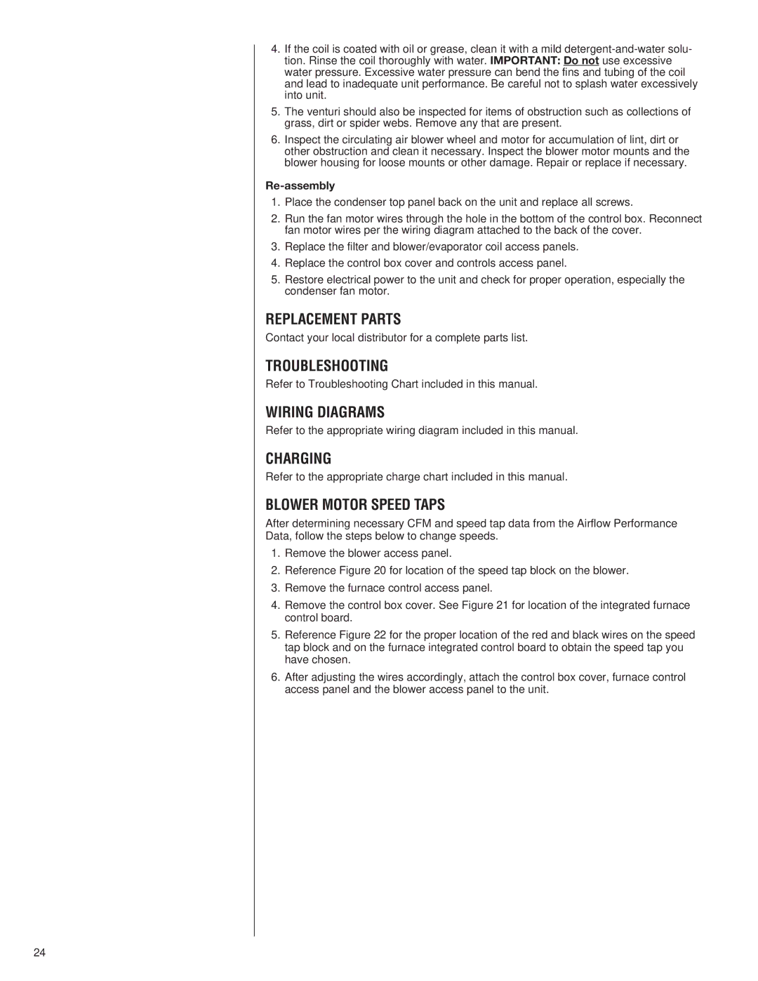 Heat Controller A-13 Replacement Parts, Troubleshooting, Wiring Diagrams, Charging, Blower Motor Speed Taps 