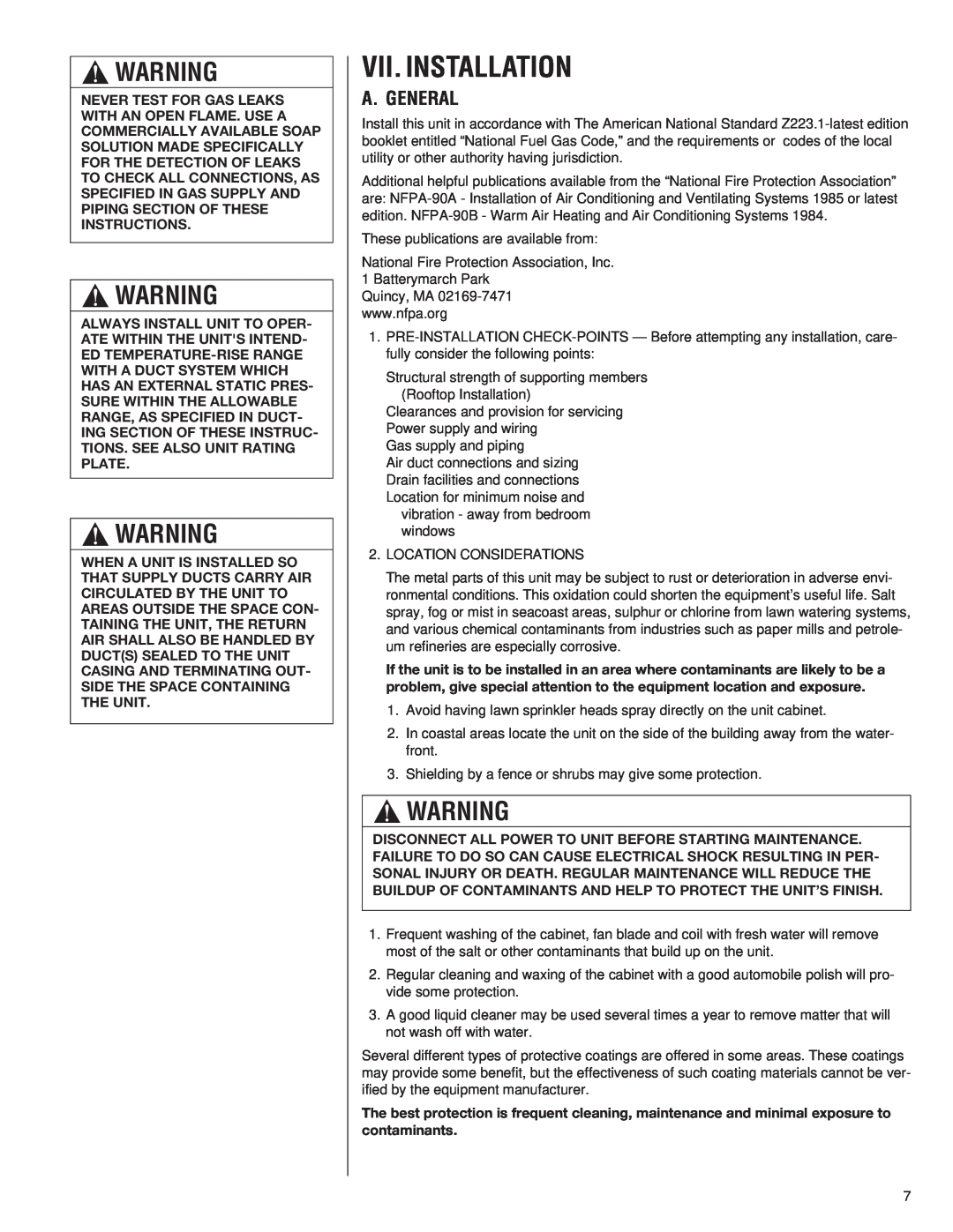 Heat Controller A-13 installation instructions Vii. Installation, A. General 