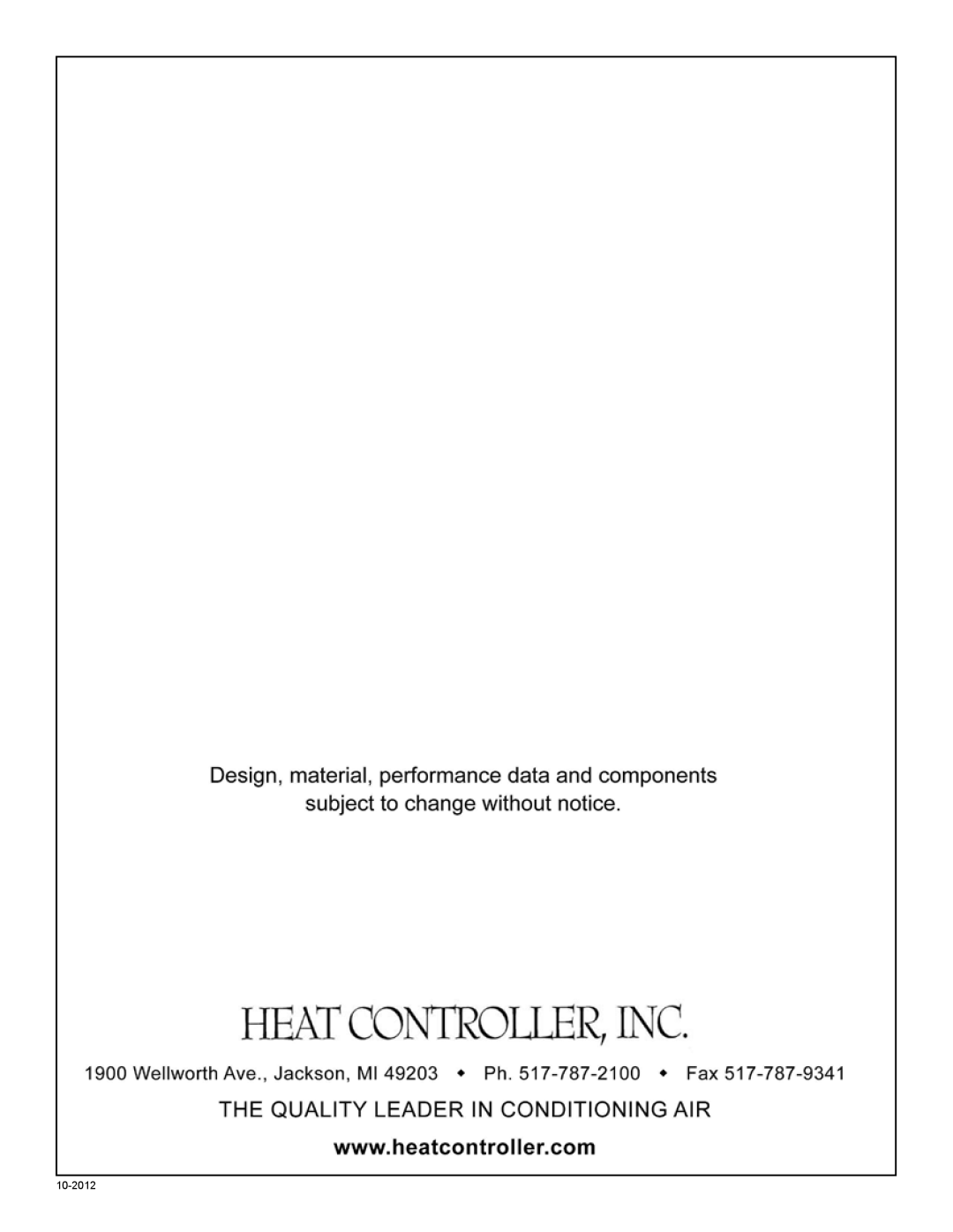 Heat Controller A-VMH18DC-1, A-VMH36QC-1, A-VMH27TC-1 service manual 10-2012 