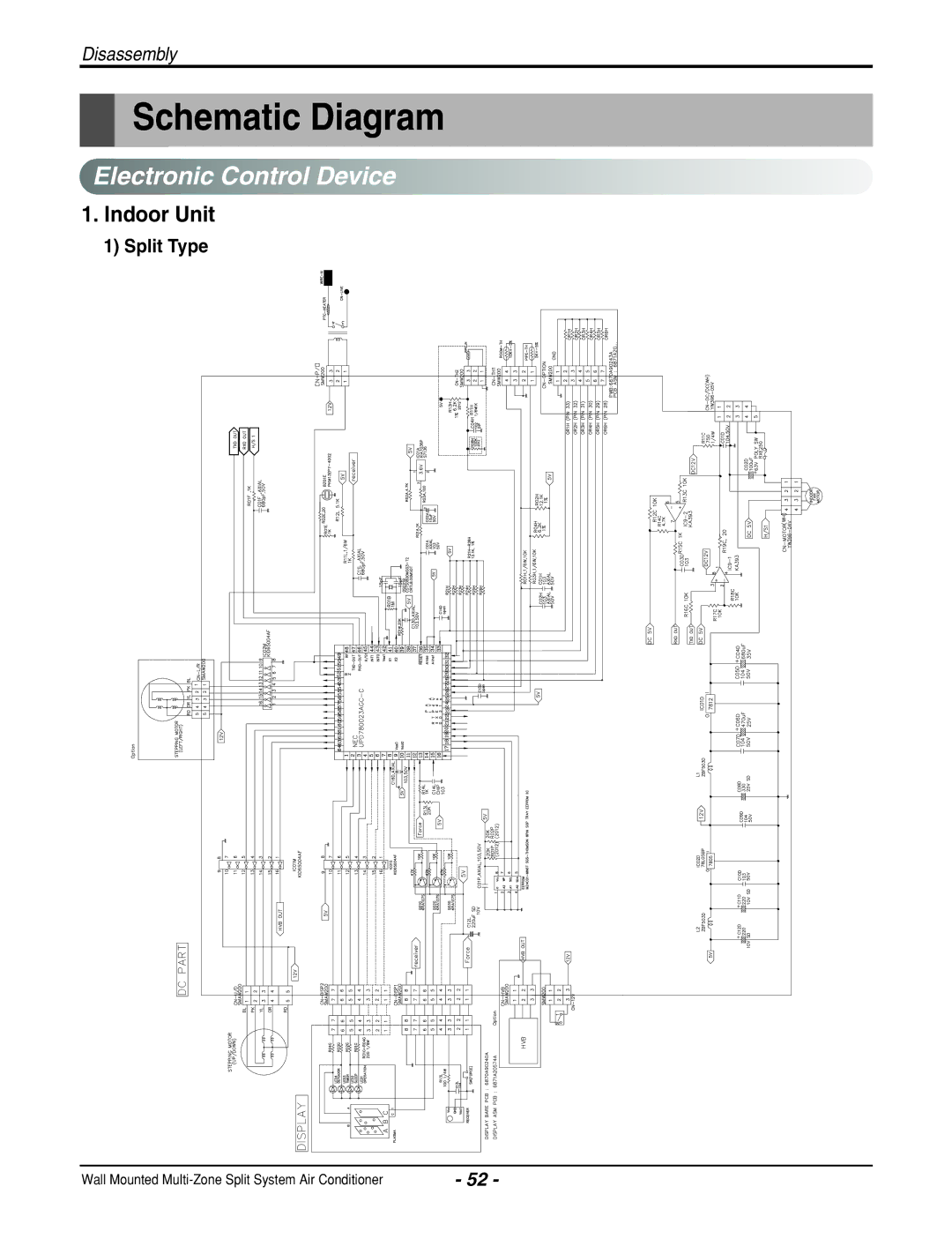 Heat Controller B-MMC09FA-1, B-MMH12FA-1, B-MMC12FA-1, B-MMH09FA-1 Schematic Diagram, Electronic Control Device, Indoor Unit 