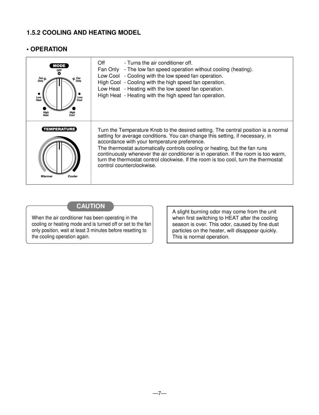 Heat Controller BDE-103, BD-101, BD-123, BDE-123, BD-81 manual Cooling and Heating Model Operation 