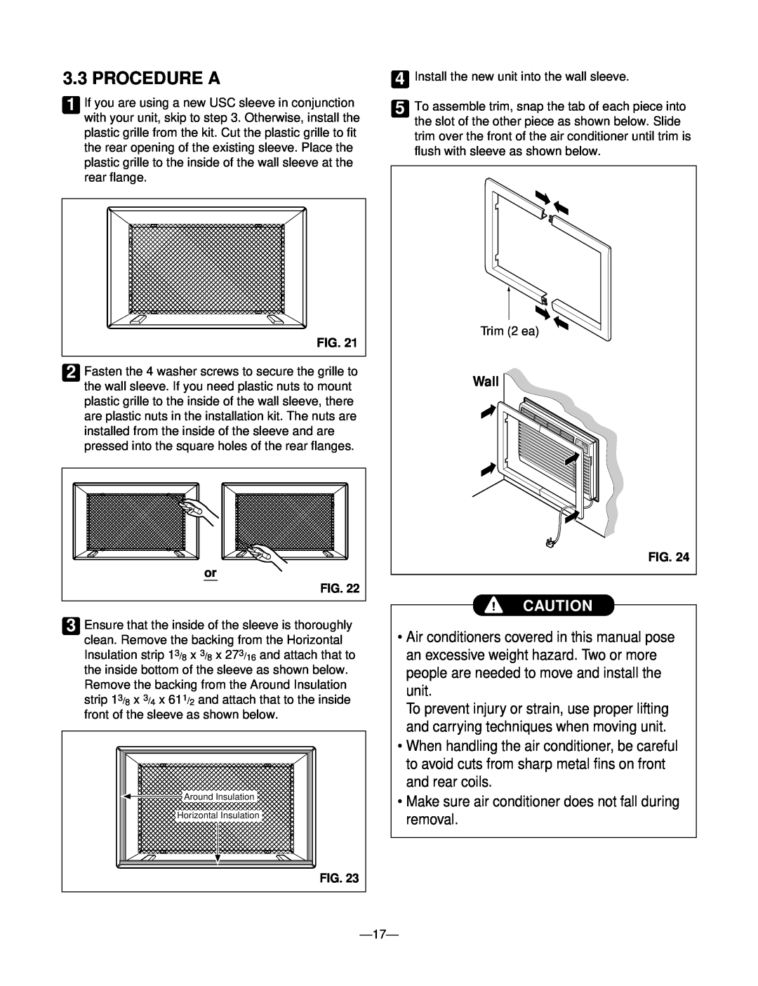 Heat Controller BDE-103, BD-101, BD-123, BDE-123, BD-81 manual Procedure A, Wall 