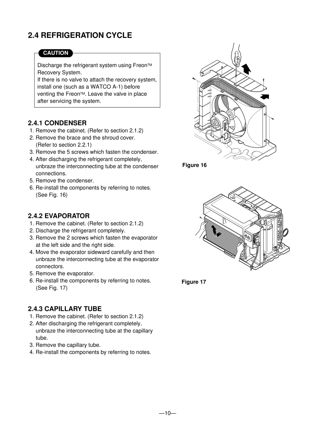 Heat Controller BDE-123-A, BDE-103-A service manual Refrigeration Cycle, Condenser, Evaporator, Capillary Tube 