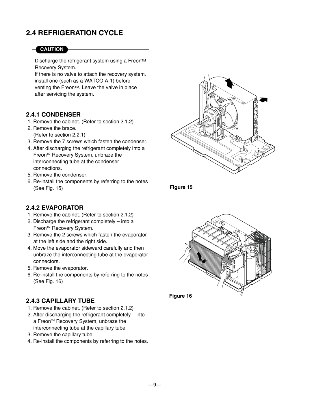 Heat Controller BG-81A, BG-123A, BG-101A service manual Refrigeration Cycle, Condenser, Evaporator, Capillary Tube 