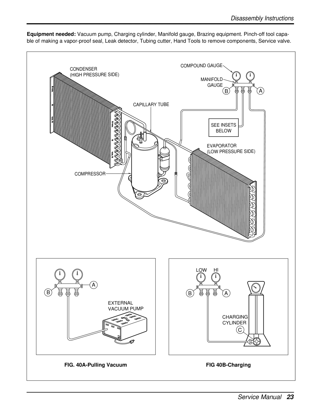 Heat Controller BGE-103A, BGE-123A service manual Pulling Vacuum Charging 