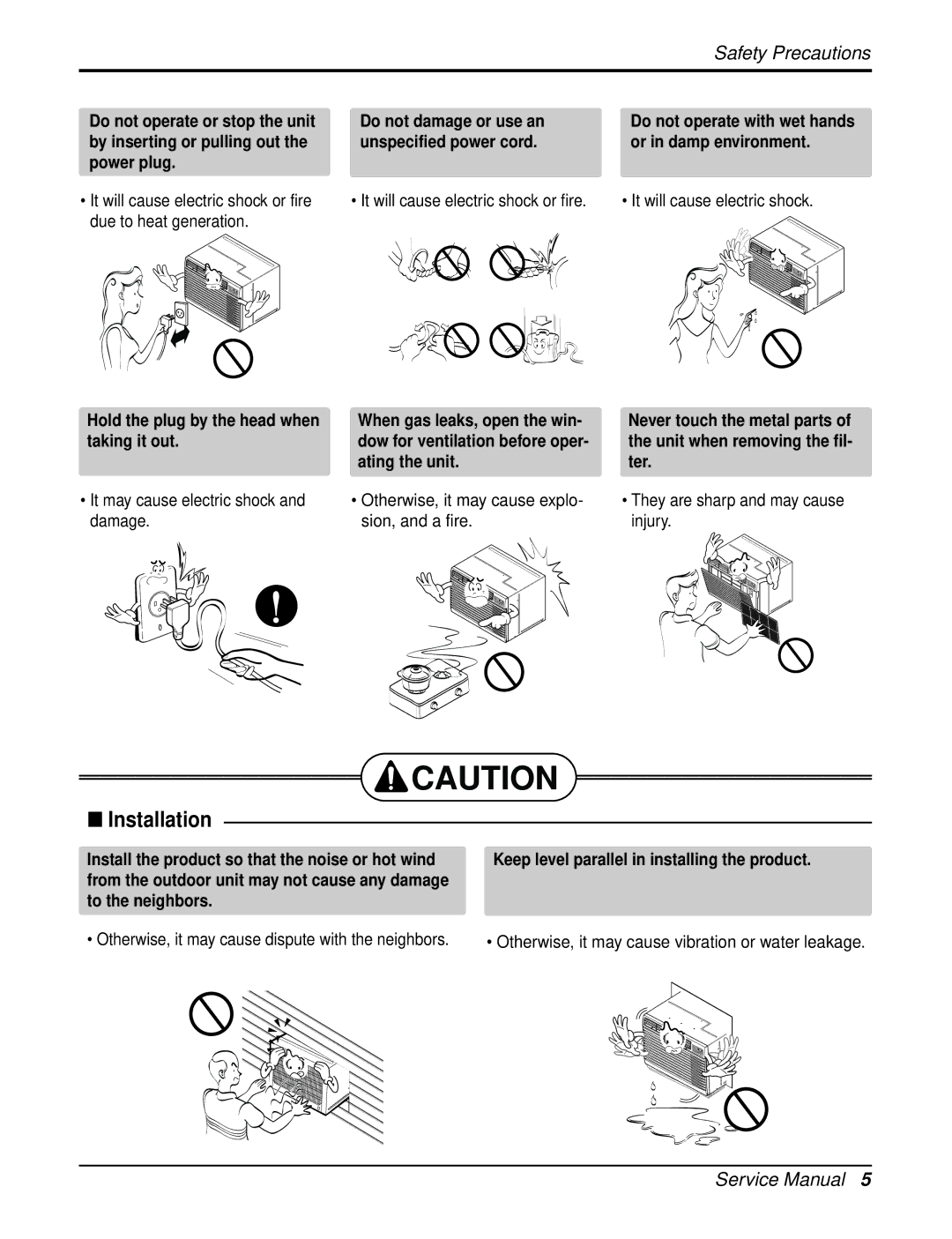 Heat Controller BGE-103A, BGE-123A service manual Keep level parallel in installing the product 