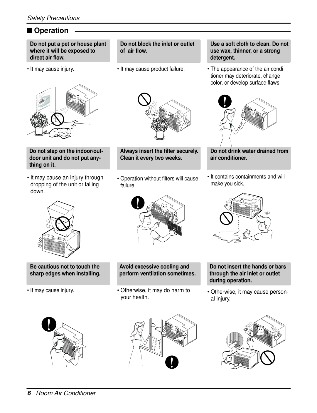 Heat Controller BGE-123A, BGE-103A service manual Do not drink water drained from air conditioner 