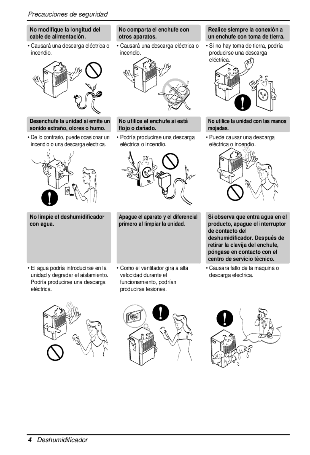 Heat Controller BHD-301 manual No comparta el enchufe con otros aparatos, No utilice el enchufe si está flojo o dañ ado 