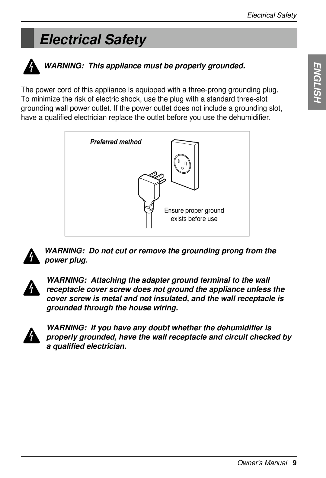 Heat Controller BHD-301 manual Electrical Safety 