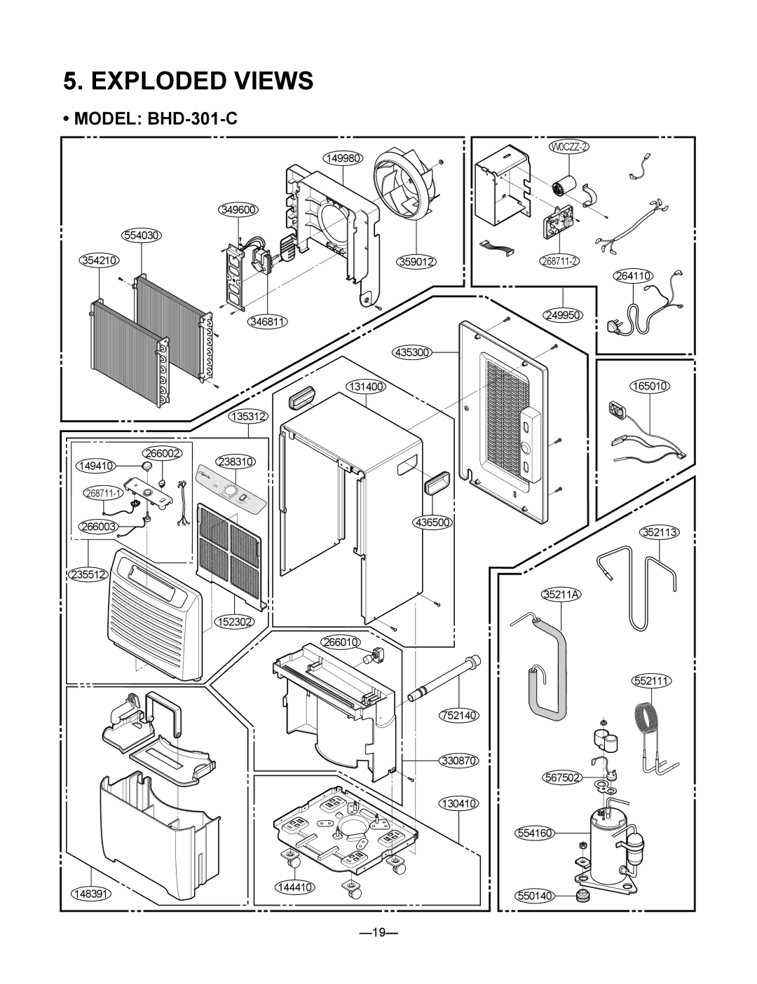 Heat Controller BHD-651-C, BHD-501-B, BHD-301-C service manual Exploded Views 