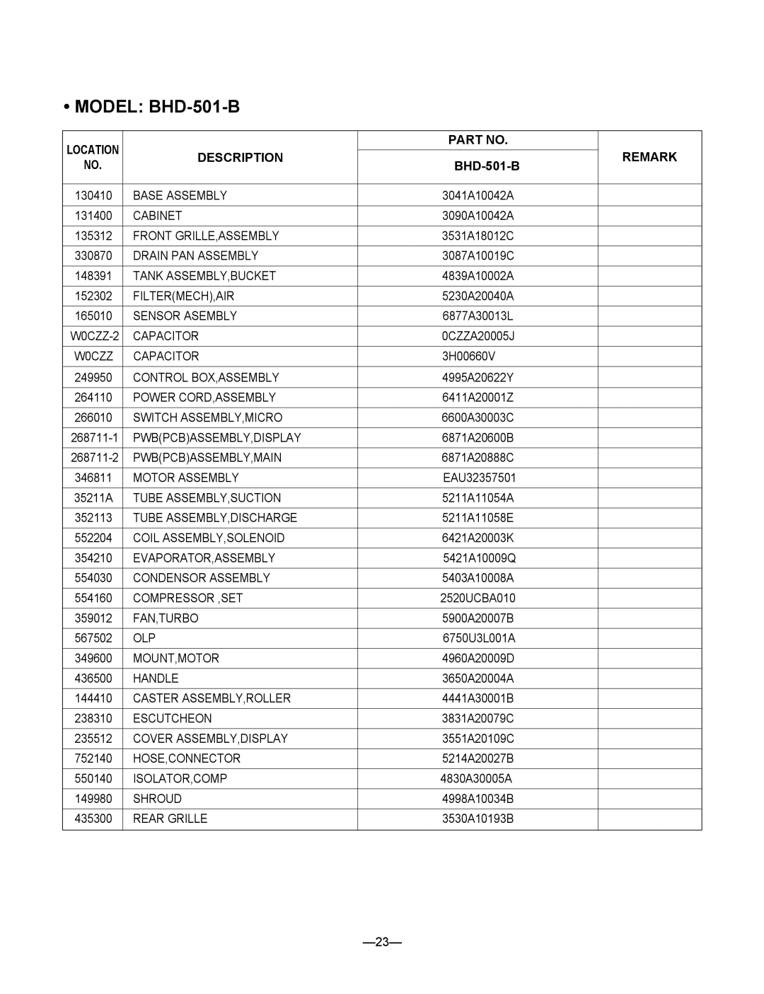 Heat Controller BHD-301-C, BHD-501-B, BHD-651-C service manual W0CZZ Capacitor 