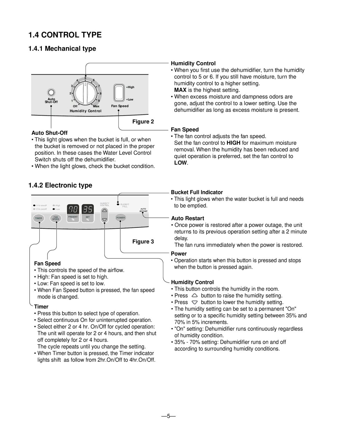 Heat Controller BHD-301-C, BHD-501-B, BHD-651-C service manual Control Type 