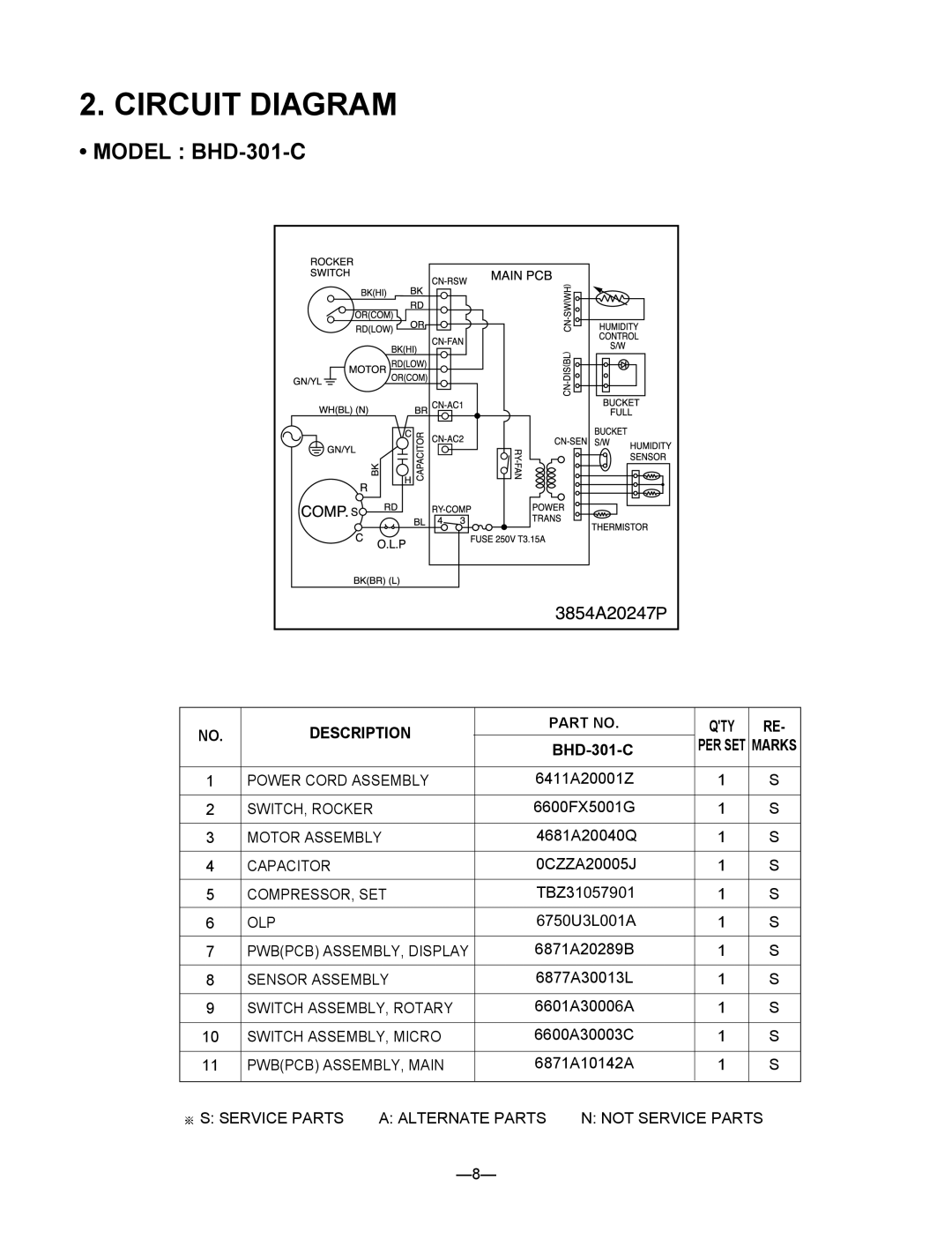 Heat Controller BHD-301-C, BHD-501-B, BHD-651-C service manual Circuit Diagram 