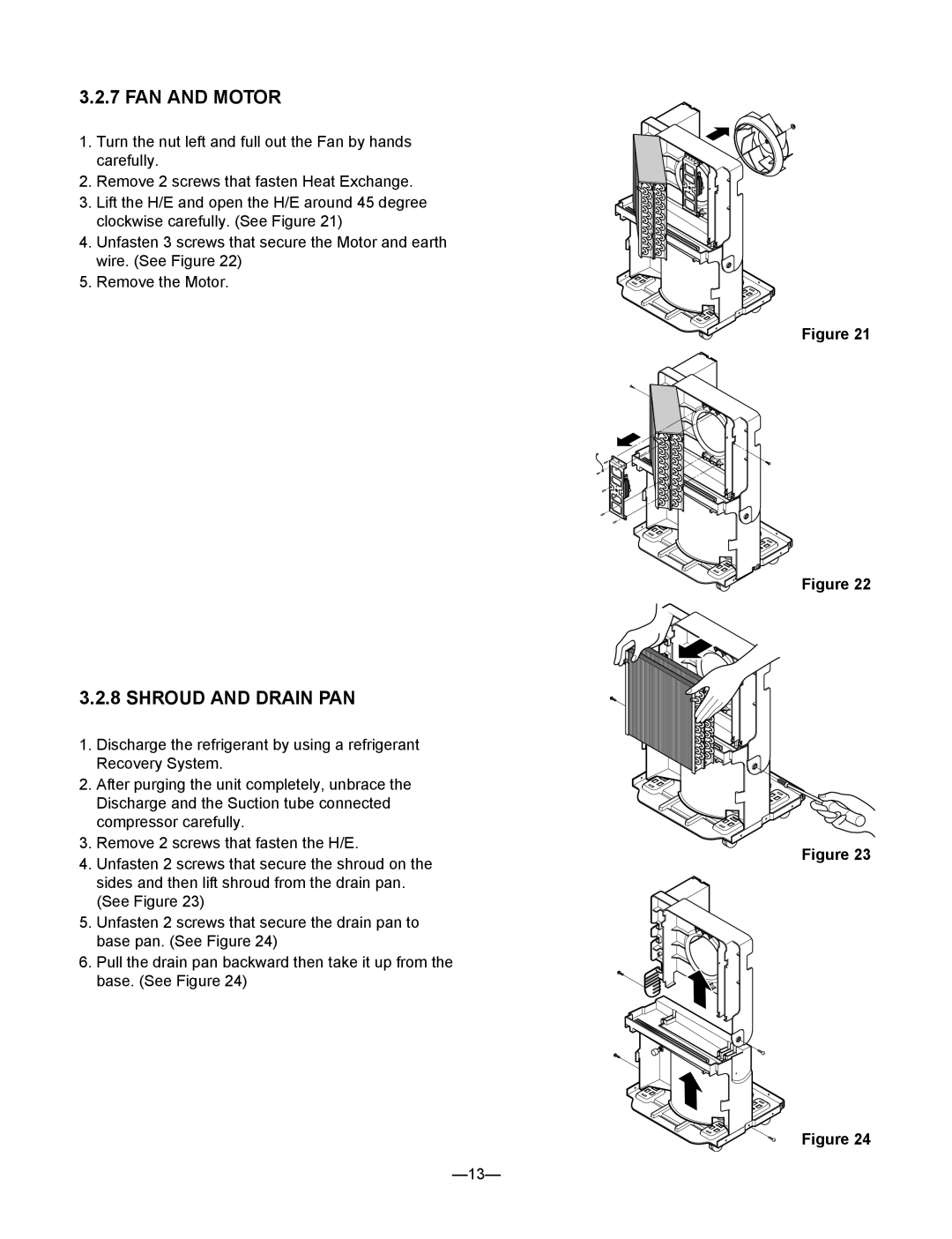 Heat Controller BHD-301-D, BHD-651-D, BHD-501-D service manual FAN and Motor, Shroud and Drain PAN 