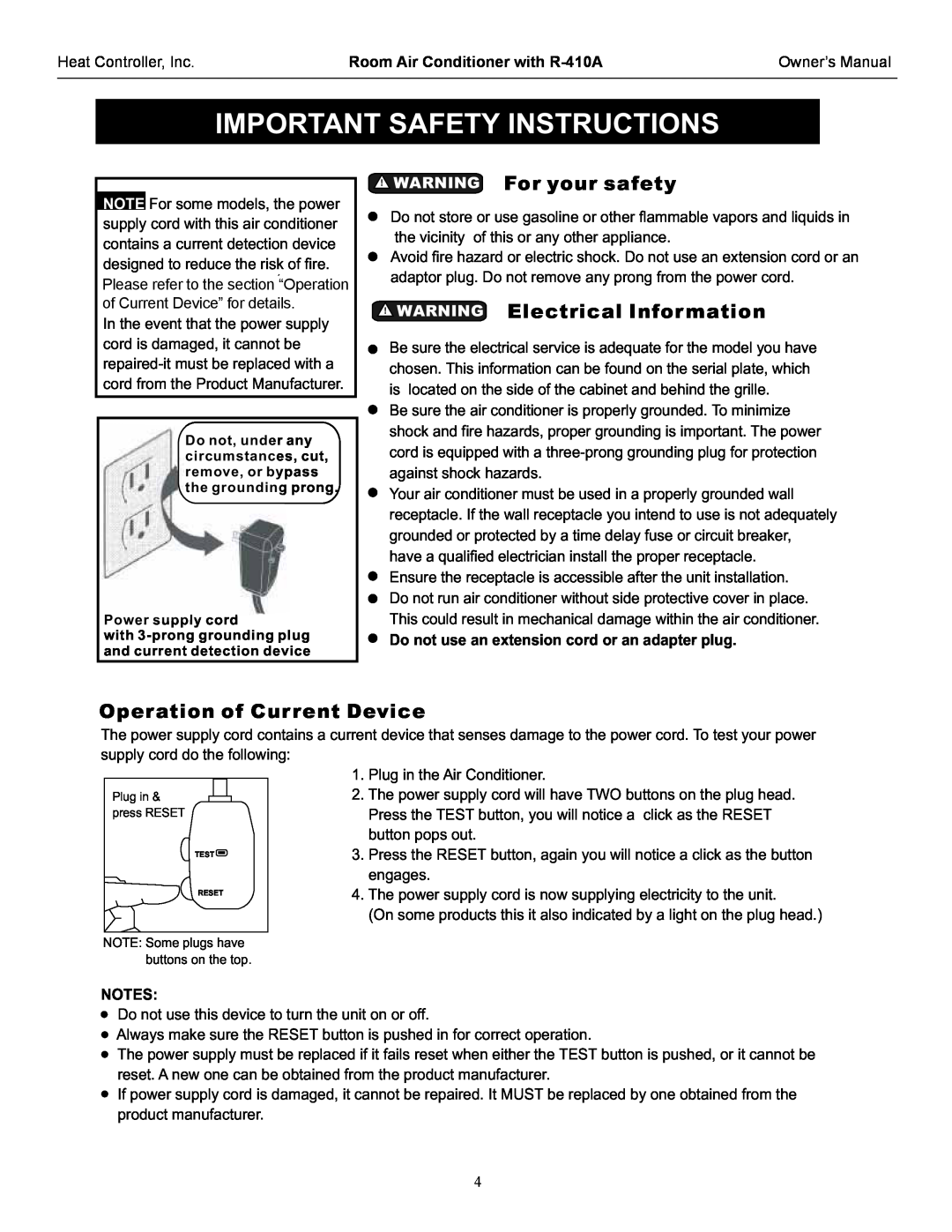 Heat Controller CD-121J manual Importantsafety Instructions, Donotuseanextensioncordoranadapterplug, WARNING Foryoursafety 
