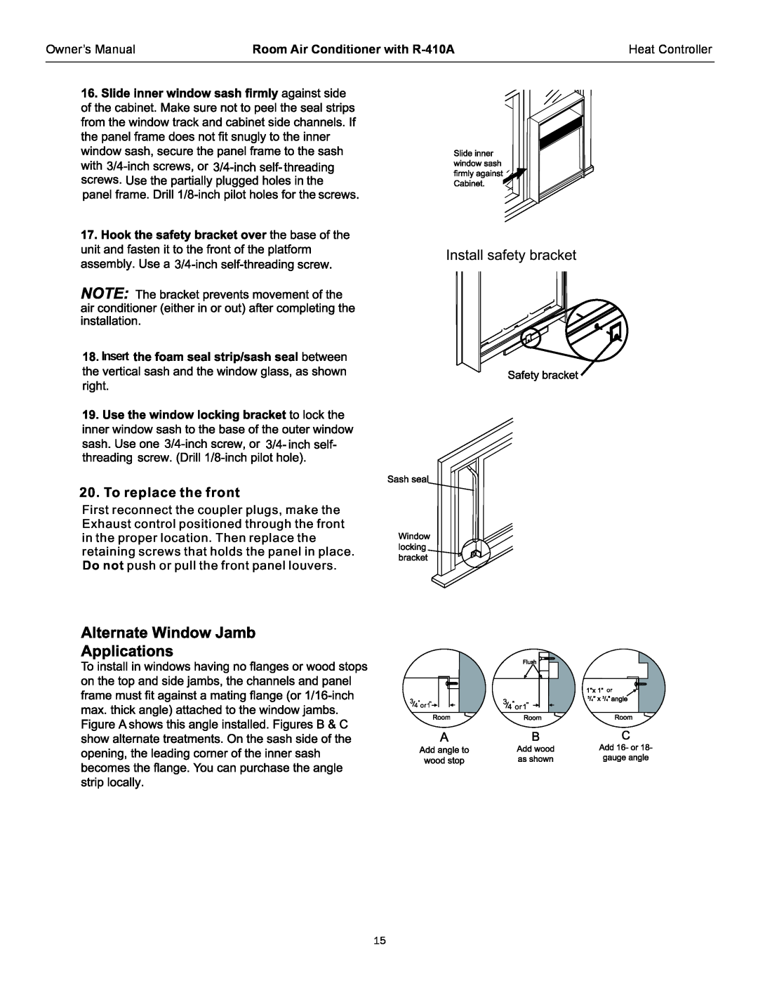 Heat Controller CD-101L Toreplacethefront, Insert, Firstreconnectthecouplerplugs,makethe, Owner’s Manual, Heat Controller 