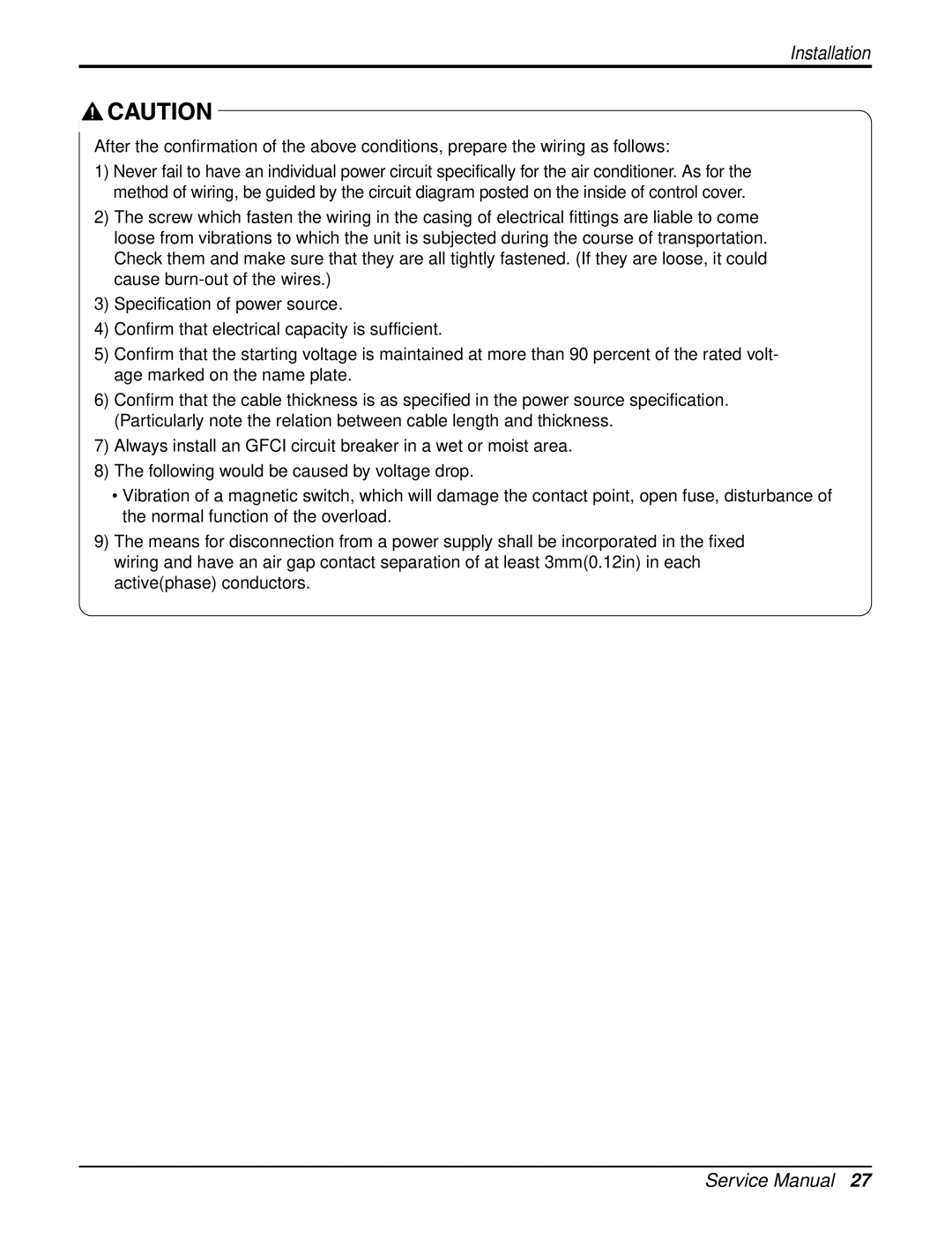 Heat Controller DMH09SB-0, DMC18SB-1, DMC12SB-0, DMC09SB-0, DMH24SB-1, DMC24SB-1, DMH18SB-1, DMH12SB-0 service manual Installation 