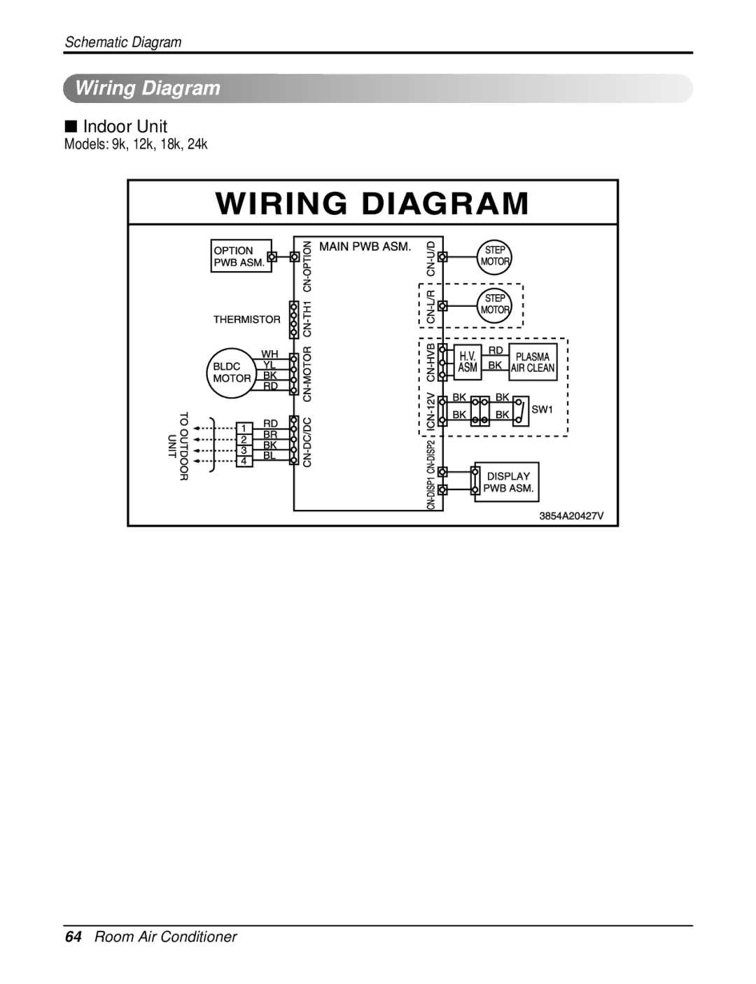 Heat Controller DMC18SB-1, DMC12SB-0, DMC09SB-0, DMH09SB-0, DMH24SB-1, DMC24SB-1, DMH18SB-1 Wiring Diagram, Indoor Unit 