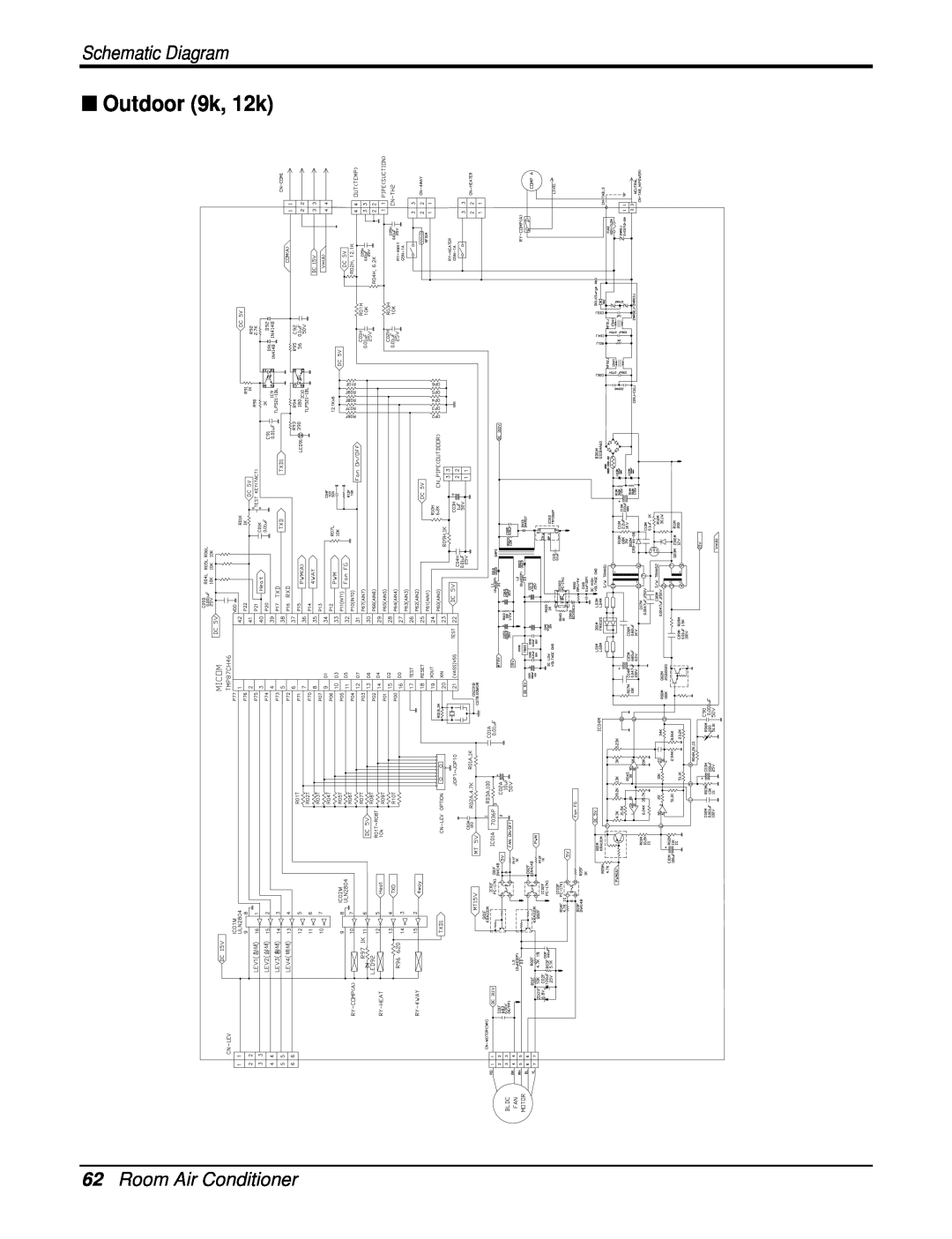 Heat Controller DMH18SB-1, DMC18SB-1, DMC12SB-0, DMC09SB-0 Outdoor 9k, 12k, 62Room Air Conditioner, Schematic Diagram 
