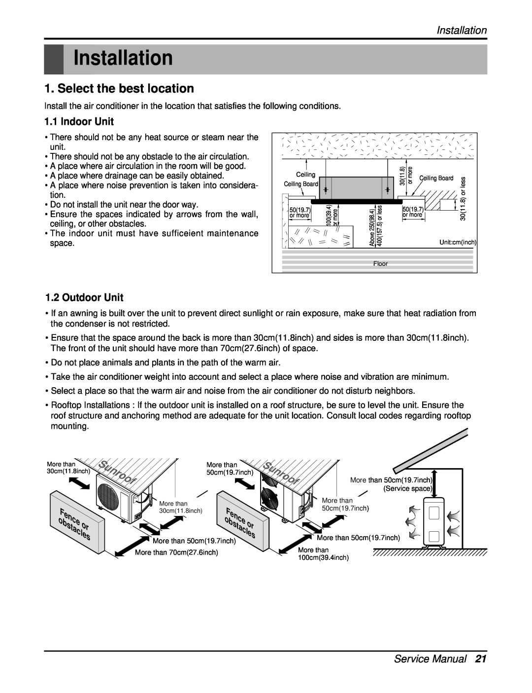 Heat Controller DMC36CA-1, DMC24CA-1 manual Installation, Select the best location, Sunroof 