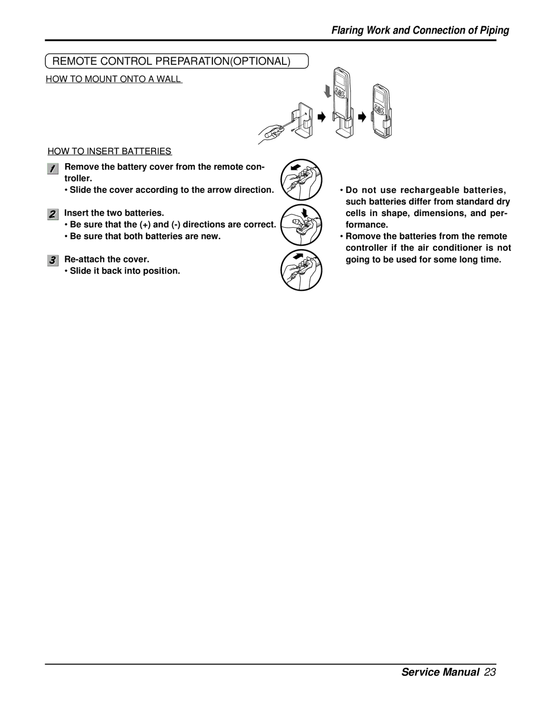 Heat Controller DMH24DB-1, DMC24DB-1 manual Remote Control Preparationoptional 