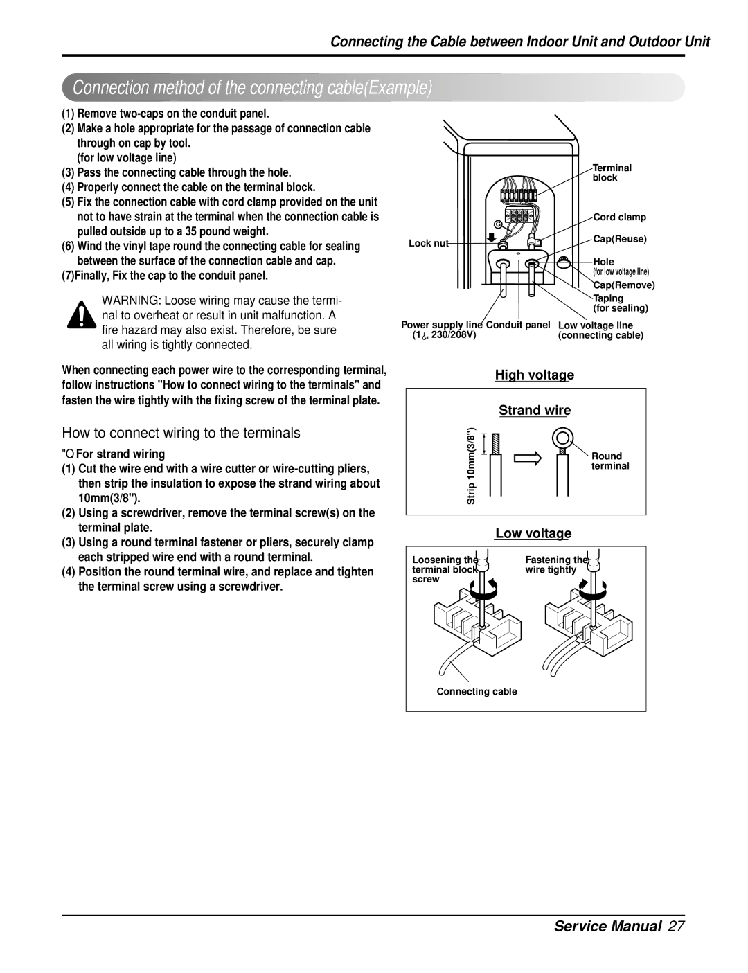 Heat Controller DMH24DB-1, DMC24DB-1 How to connect wiring to the terminals, 7Finally, Fix the cap to the conduit panel 